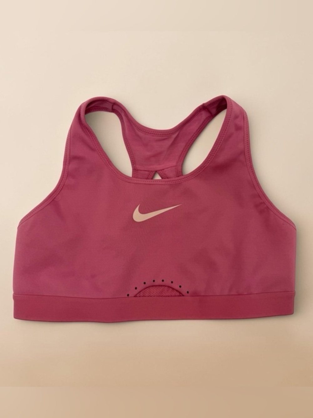 Nike Rose Pink Racerback Sports Bra with Swoosh Women Small